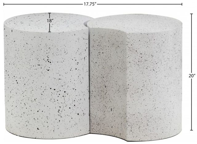 Meridian Furniture Dimple 2-Piece White 34" Modular Nesting End Table Set-3