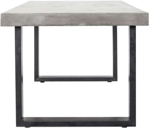 Moe’s Home Collection Jedrik Dark Grey Large Concrete Outdoor Dining Table with Black Metal Legs-2