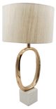 A & B Home Metallic Gold/White Oval Cut Out Metal Table Lamp-1