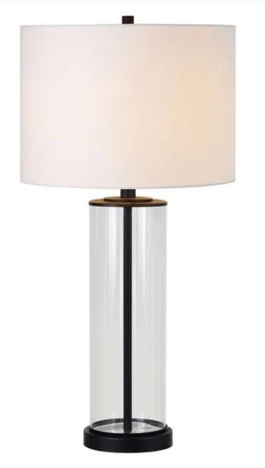 Renwil® Desdemona 2-Piece Clear Glass/Matte Black Table Lamp Set-2