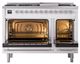 Ilve® Nostalgie II Noblesse 48'' White Pro Style Dual Fuel Range with Chrome Trim-2