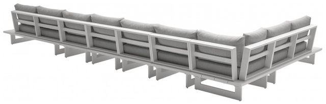 Meridian Furniture Maldives 4-Piece Gray/White Aluminum/Fabric Outdoor Modular Sectional-1