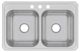 Elkay Celebrity® Brushed Satin 33'' 3-Hole Equal Double Bowl Drop-in Sink-1