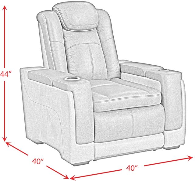 Elements International Lantana Brown/Rocky Gray Power Recliner with Power Headrest-2
