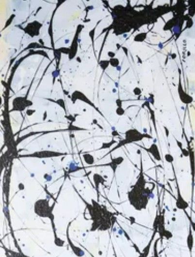 Stylecraft Modern Pollock Black/White Wall Art-1