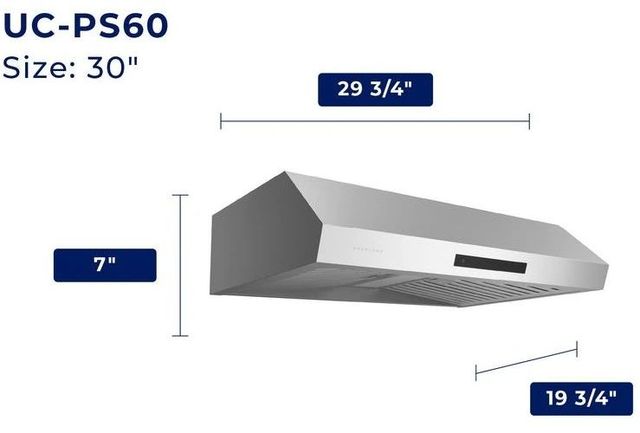 Hauslane 30" Stainless Steel Ducted Ergonomic Design Under Cabinet Range Hood -2