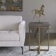 Uttermost® Bertand Mushroom Gray Accent Table with Aged Gold Base-1