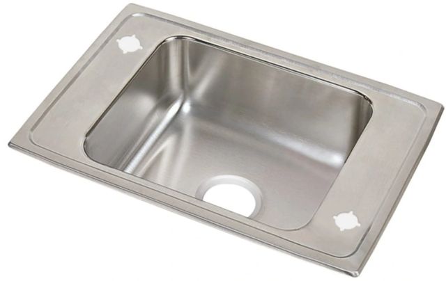 Elkay Celebrity® Brushed Satin Stainless Steel 25" x 17" x 7" 2LM-Hole Single Bowl Drop-in Classroom Sink-0