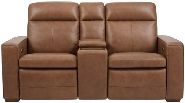 Flexsteel® Dutch Cortado Brown Leather Power Reclining Loveseat with Console-4