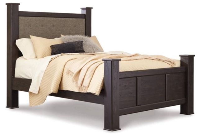 Signature Design by Ashley® Reylow 3-Piece Dark Brown Queen Poster Bed Set-1