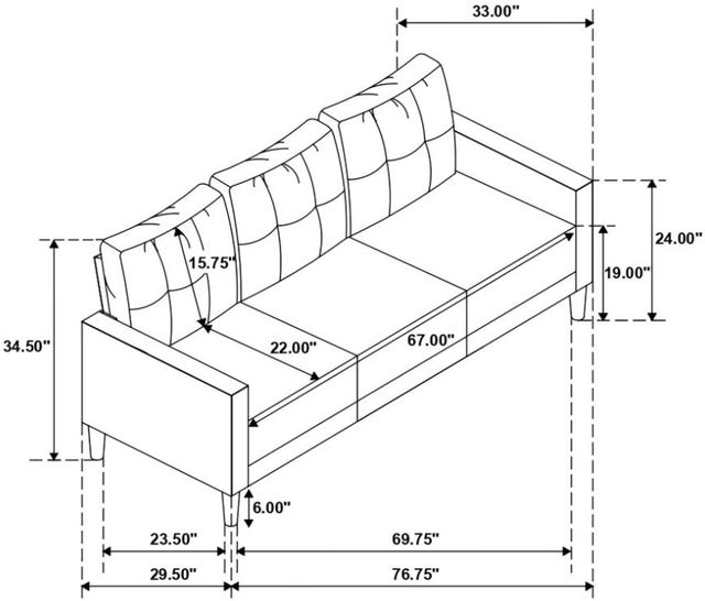 Coaster® Bowen Gray Sofa-3