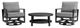 Armen Living Cayman 3-Piece Black/Dark Gray Aluminum/Fabric Outdoor Conversation Set-0