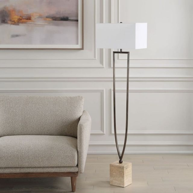 Uttermost® Fork in the Road Warm Dark Bronze Floor Lamp-1