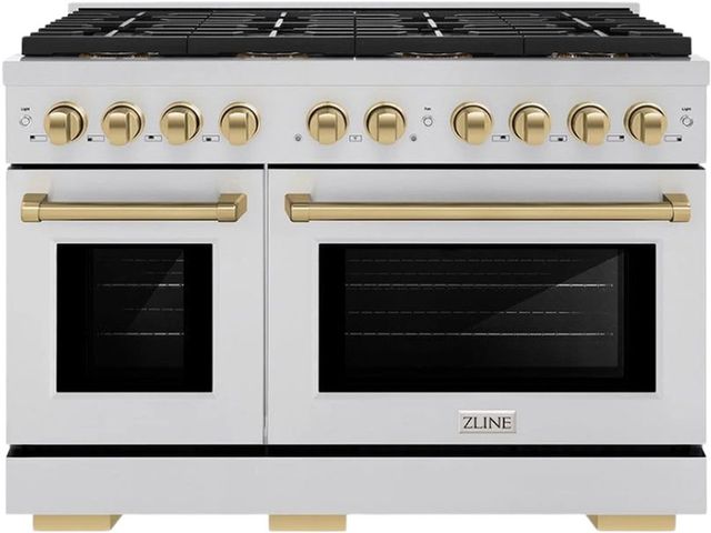 ZLINE Autograph Edition Paramount Series 48" Stainless Steel Pro Style Gas Range with Champagne Bronze Accents -0
