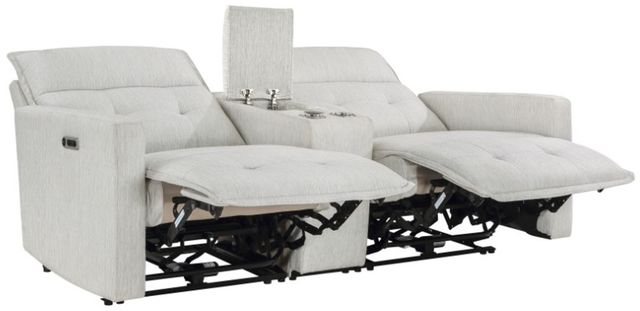 Homelegance® Salida White Double Power Reclining Loveseat with Center Console and Power Headrests-3