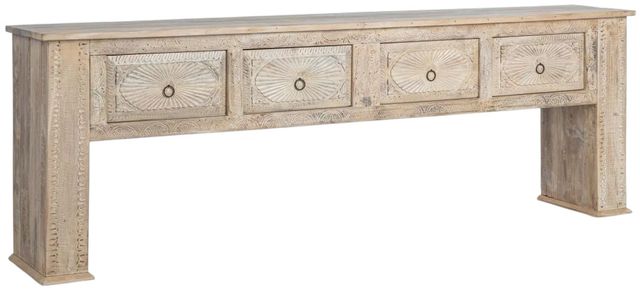 Classic Home Qena Butterwood Blend 4-Drawer Console Table-0