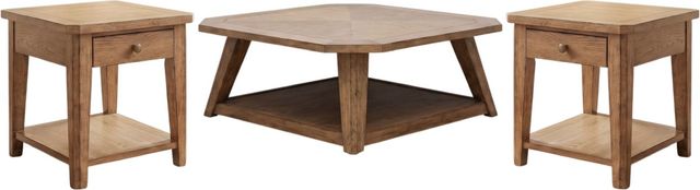 Liberty Furniture Carolina Park 3-Piece Amber Brown Occasional Table Set-0