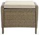 Furniture of America® Mackay 2-Piece Beige/Natural Fabric/Wooden Outdoor Ottoman Set-1