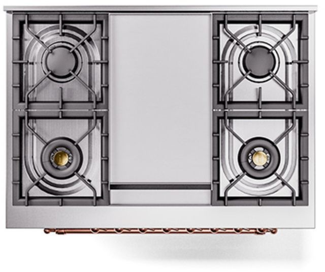 Ilve® Nostalgie II Series 36" Stainless Steel Pro Style Dual Fuel Range-2