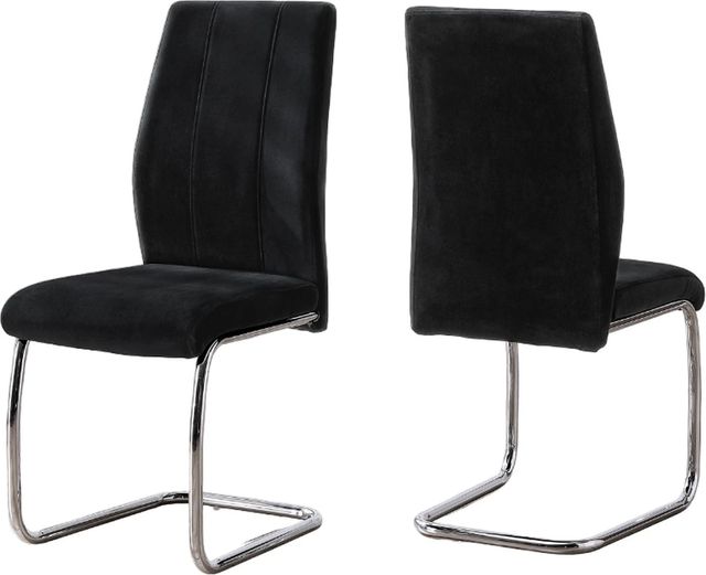 Monarch Specialties Inc. 2-Piece Black Velvet Side Chair Set-1