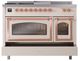 Ilve® Nostalgie II Noblesse 48'' Antique White Pro Style Dual Fuel Range with Copper Trim-3
