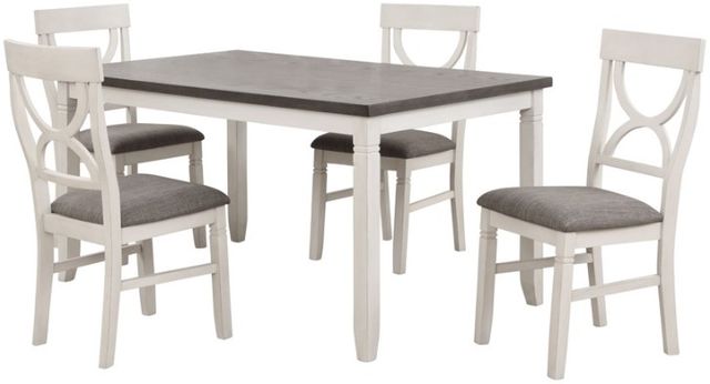 American Wholesale Furniture Anna 5-Piece Gray/White Dining Set-0