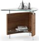 BDI Fin™ 1110 Glass Top End Table with Natural Walnut Base-1