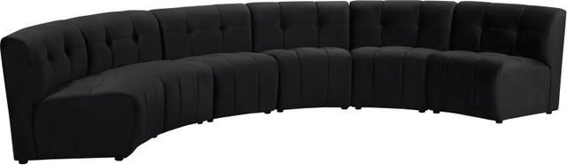 Meridian Furniture Limitless 6-Piece Black Velvet Modular Sectional-3