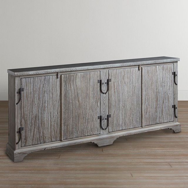 Bassett® Furniture Antiquities Driftwood Oak 75" Boatmaker's Cabinet-1