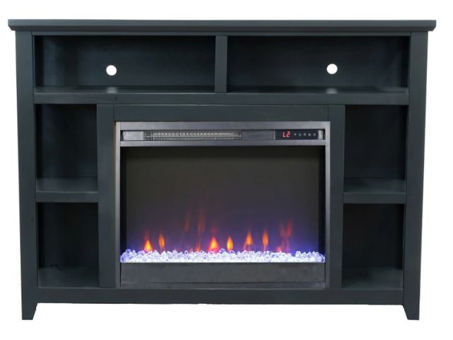 Legends Home Studio Seal Skin Black Fireplace Mantel-3