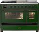 Ilve® Majestic III 48" Emerald Green Pro Style Dual Fuel Liquid Propane Range with 5 Black Brass Burners and Burnished Trim-4