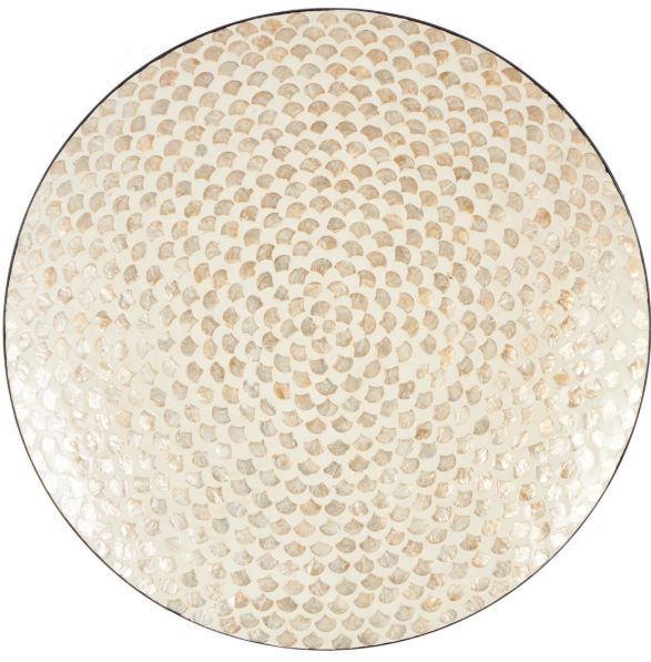 Deco Marche Cream Geometric Round Disc Wall Decor-0