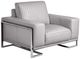 Michael Amini® Mia Bella Gray/Stainless Steel Leather Chair and a Half-0