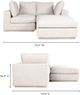 Moe's Home Collection Justin Nook 3-Piece Taupe L-Shaped Modular Sectional and Ottoman-3