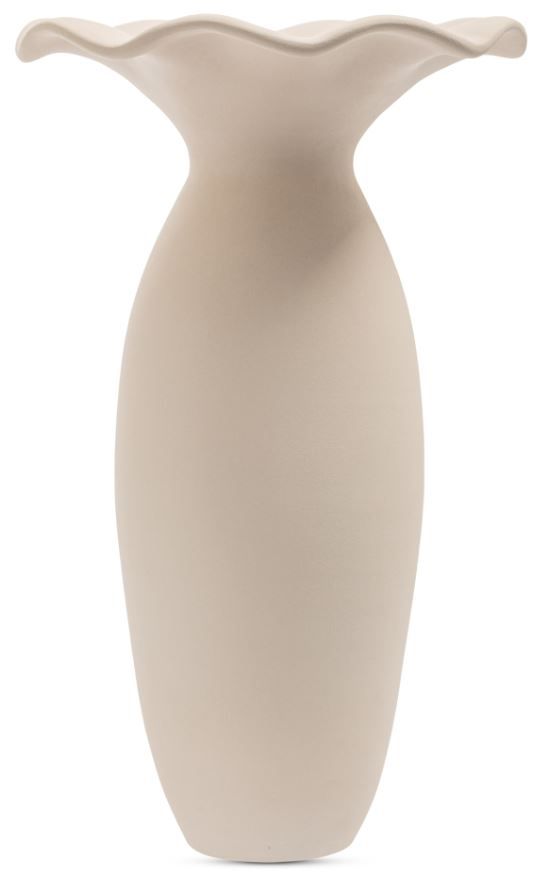 Moe's Home Collection Ruffle Ecru 16" Decorative Vessel-1