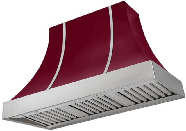AGA Cascade 48" Cranberry Wall Mounted Range Hood  with Brushed Nickel Trim-0
