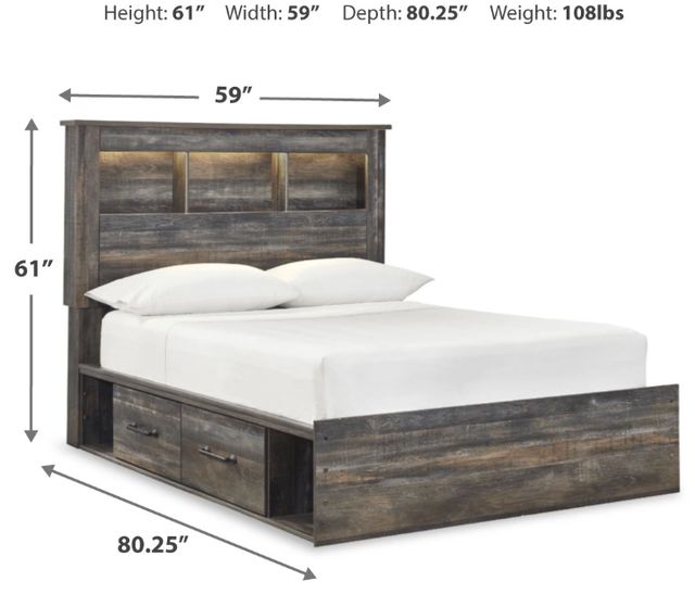 Signature Design by Ashley® Drystan Brown Full Bookcase Bed-4