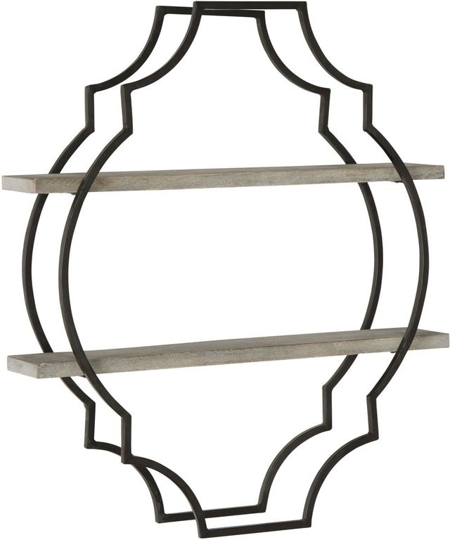 Signature Design by Ashley® Candon Antique Gray/Black Wall Shelf-1