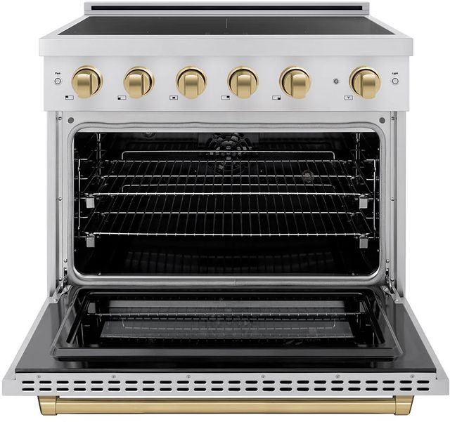 ZLINE Autograph Edition Paramount 36" Stainless Steel Pro Style Induction Range with Champagne Bronze Accents-1