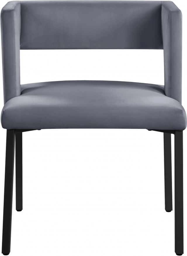 Meridian Furniture Caleb Grey/Matte Black Velvet Dining Chair-1