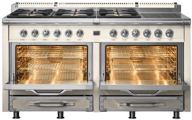 Viking® Tuscany 66" Pure White Pro Style Dual Fuel Range-1