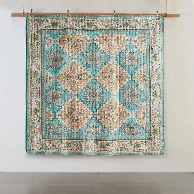 Olliix by Intelligent Design Deliah Teal Full/Queen Seersucker Boho Printed Reversible Coverlet Set-3