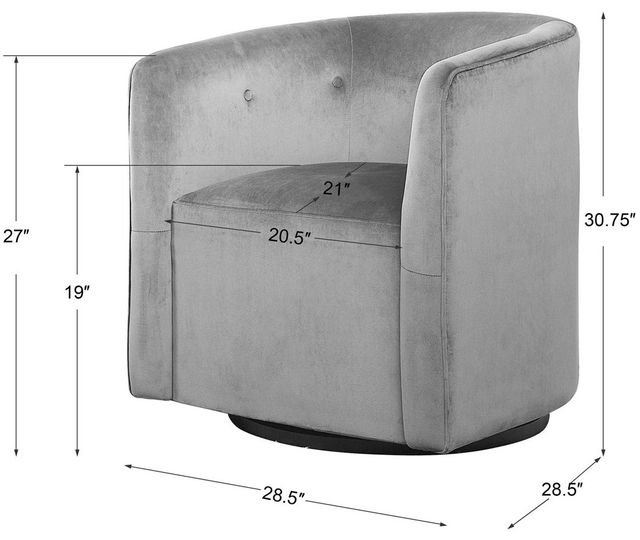 Uttermost® Mallorie Blue Swivel Chair-2