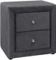 Monarch Specialties Inc. Dark Grey Velvet Night Stand-0