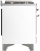 Ilve® Majestic III 36'' White Pro Style Dual Fuel Natural Gas Range with Triple Glass Door and Chrome Trim-4