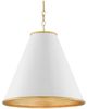 Currey & Company Pierrepont Gesso White/Contemporary Gold Leaf Large Pendant Lighting-0