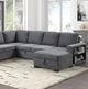 Furniture of America® Stockwell Dark Gray Sleeper Sofa Sectional-1