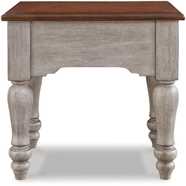 Signature Design by Ashley® Lodenbay Walnut Brown End Table with Antique Gray Turnip Legs-3