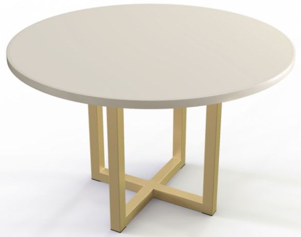 Wesley Allen Ness Vanilla Bean Dining Table with Opaque Gold Base 