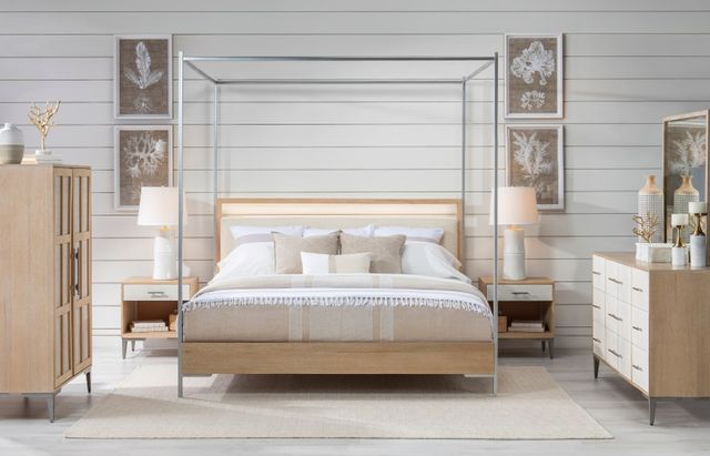 Legacy Classic Biscayne Brown King Upholstered Bed with Canopy-4